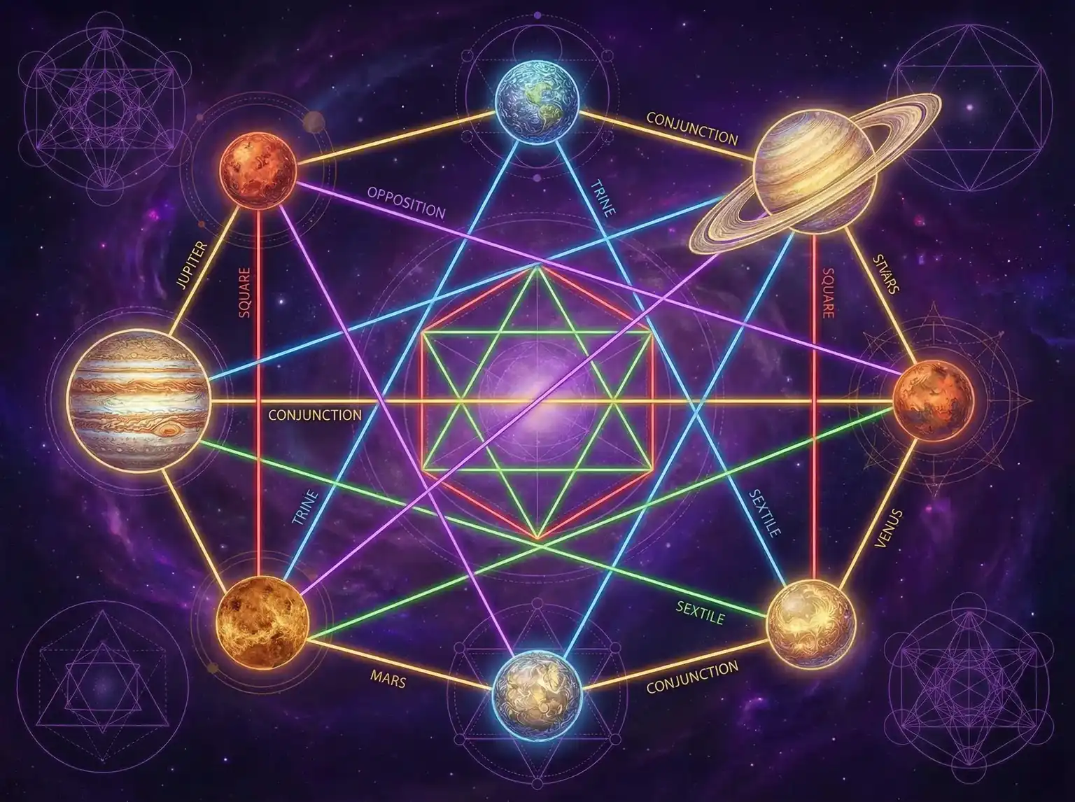 行星相位解读 - 菊内留香TXl金银花 | 占星学进阶